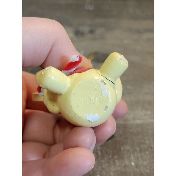 Vintage wooden brown teddy bear candy cane ornament Xmas decor - Picture 6 of 6